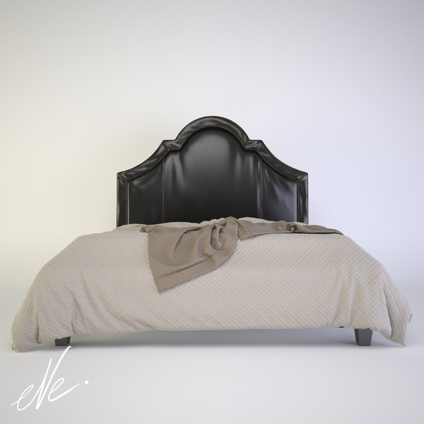 restoration hardware 3d model - Jameson Leather Bed by eve.happy